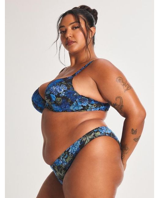 Savage X Blue Floral Rush High-leg Bikini Knickers