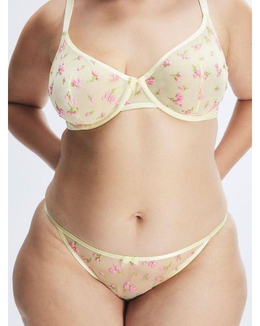 Savage X Natural Puff Flowers String Bikini Knickers