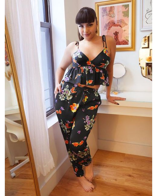 Savage X Black Night Blooms Satin Sleep Cami