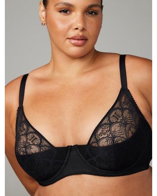 Savage X X-rated Lace Quarter-cup Bra in Black