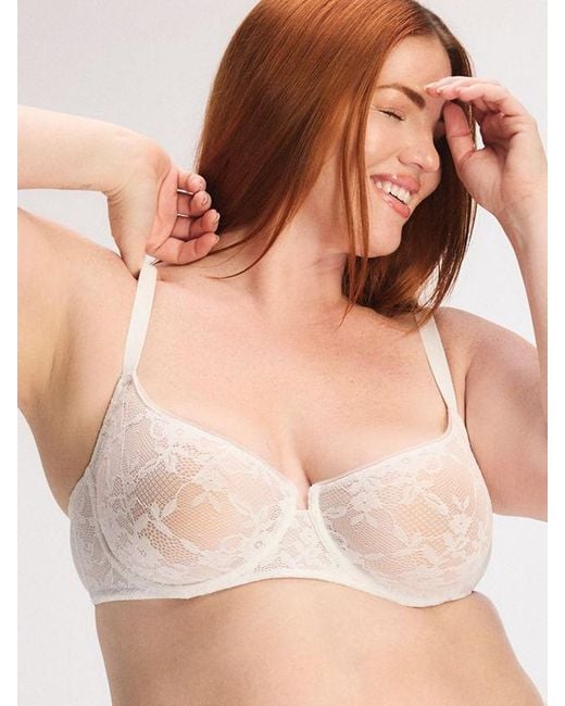 Savage X White Luxe Lace Unlined Low-cut Balconette Bra