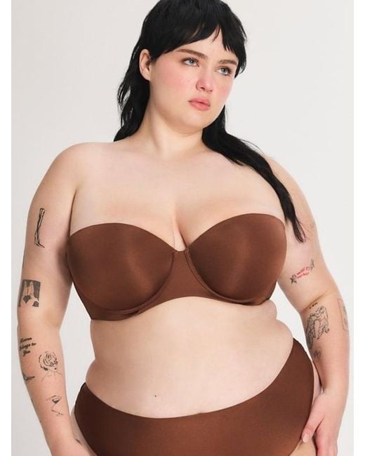 Savage X Brown New Microfiber Strapless Bra
