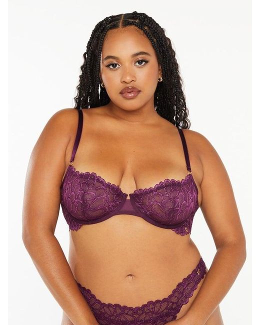 Savage X Gray Savage Not Sorry Unlined Lace Balconette Bra