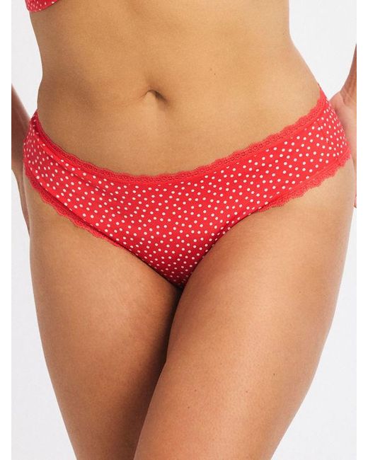 Savage X Pink Cotton Essentials Lace-trim Cheeky Knickers