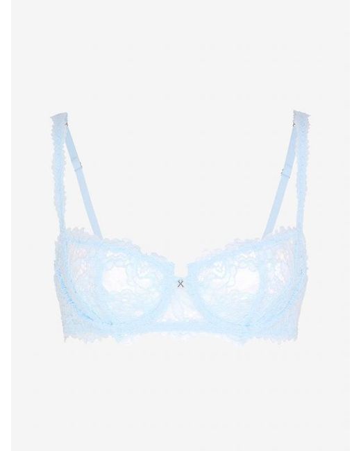 Savage X Blue Romantic Corded Lace Unlined Balconette Bra
