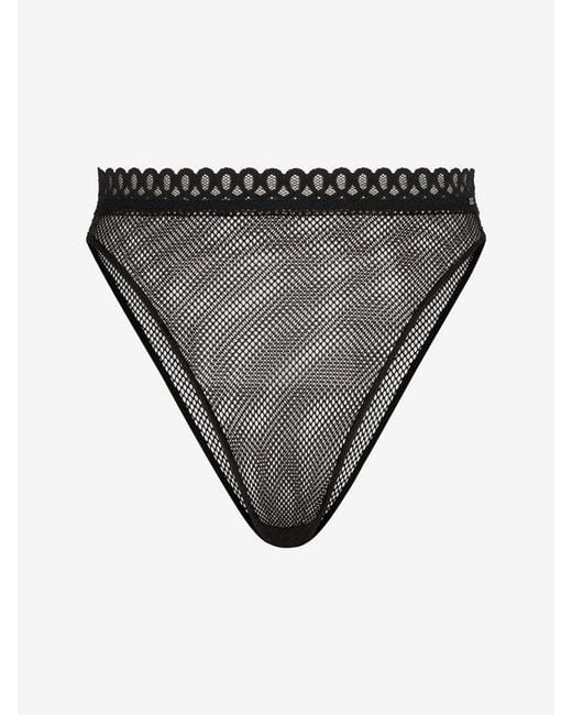 Savage X Black Net Worth High-waist Cheeky Knickers