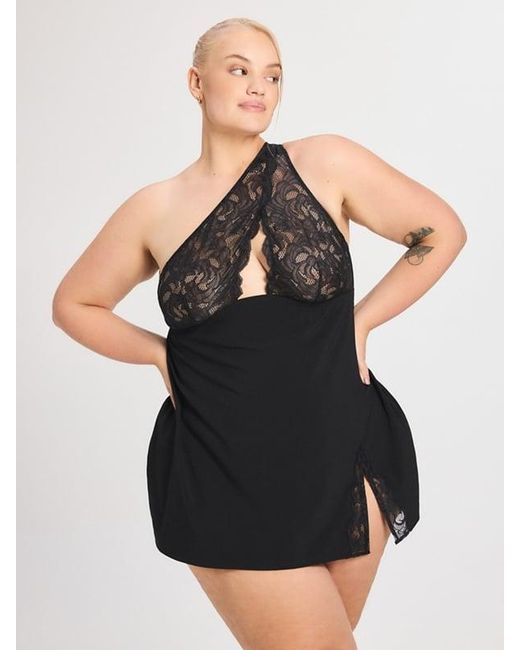 Savage X Black Lace Flow Slip Dress