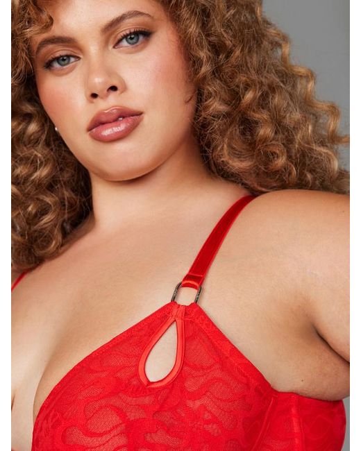 Savage X Red Link Up Lace Unlined Plunge Bra
