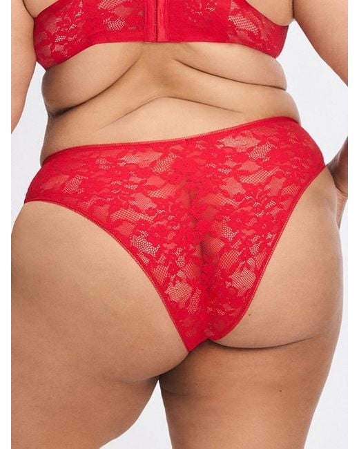 Savage X Red Luxe Lace Cheeky Panty
