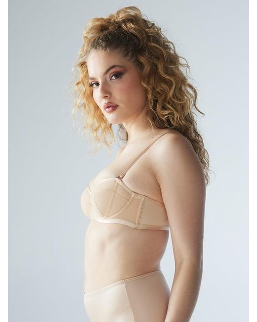 Savage X Brown Mesh Strapless Bra