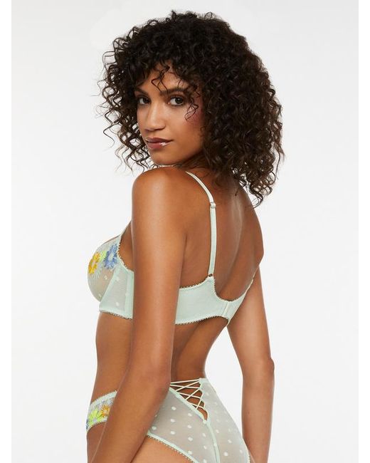 Savage X Green Free Spirit Floral Embroidered Unlined Balconette Bra