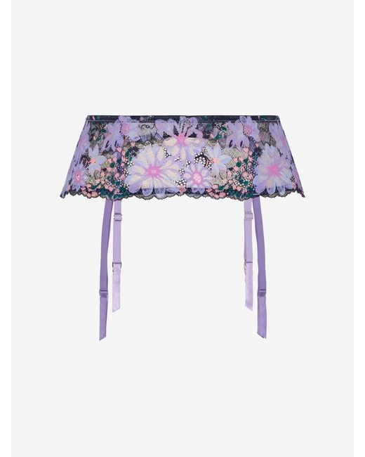 Savage X Purple Fleur Fantasy Lace Garter Belt