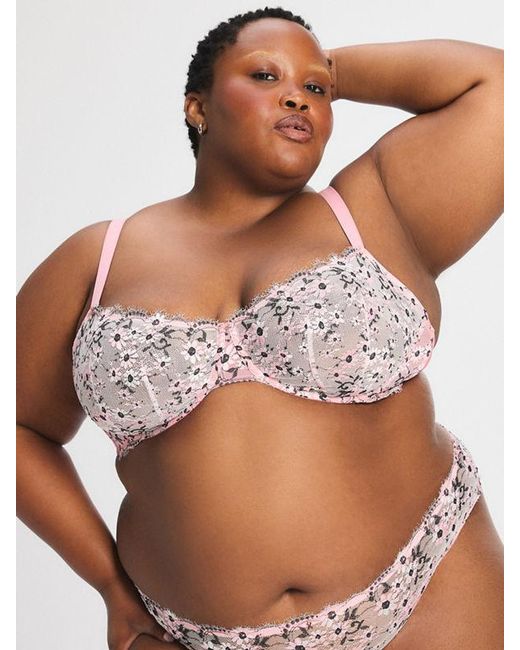 Savage X Pink Daisy Darling Lace Unlined Balconette Bra