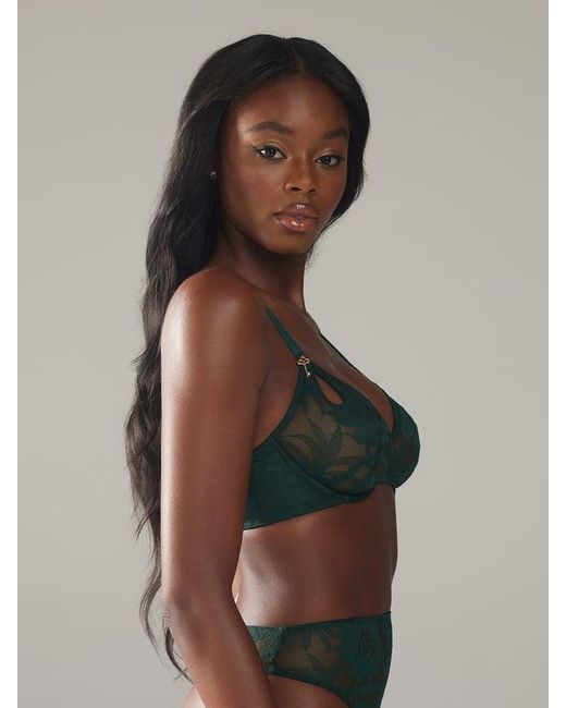 Savage X Black Shadowplay Lace Unlined Plunge Bra