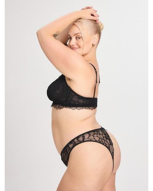 Savage X Black Heart Play Lace Unlined Bralette