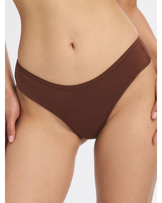 Savage X Brown Cotton Essentials Cheeky Knickers