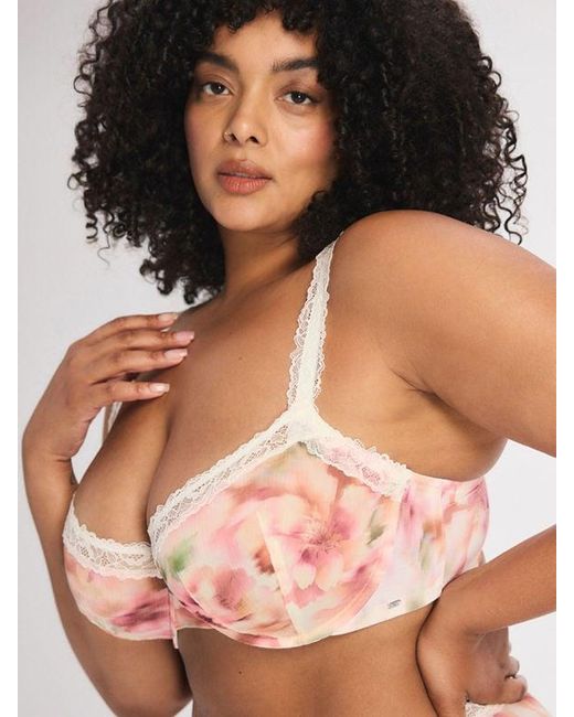 Savage X Brown Bare Flower Unlined Low-cut Balconette