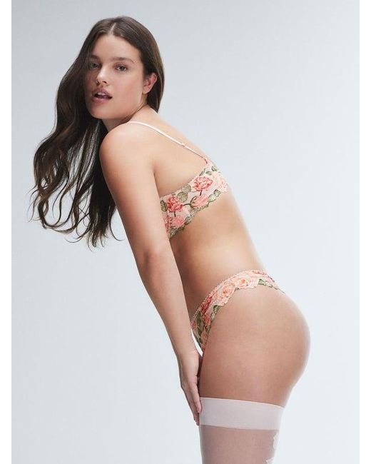 Savage X Brown Les Roses Lace Unlined Balconette Bra