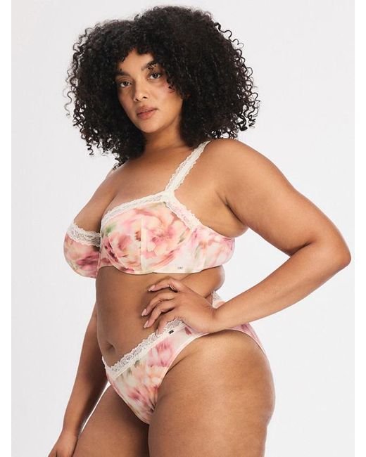 Savage X Brown Bare Flower Brazilian Panty