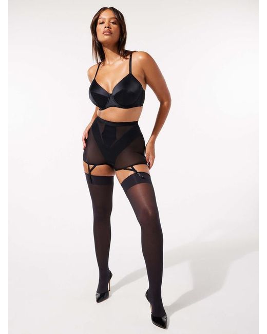 Savage X Black Sexties Suspender Knickers
