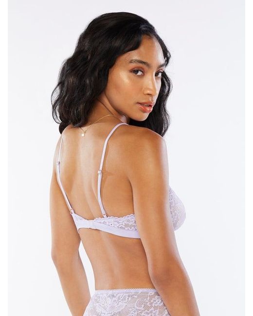 Savage X Brown Floral Lace & Mesh Bralette