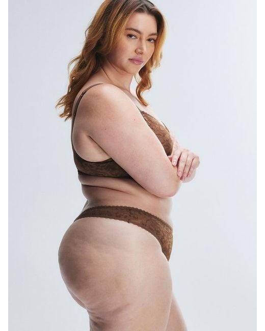 Savage X Brown Lavish Lace Unlined Plunge Bra