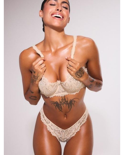 Savage X Natural Romantic Corded Lace Brazilian Panty