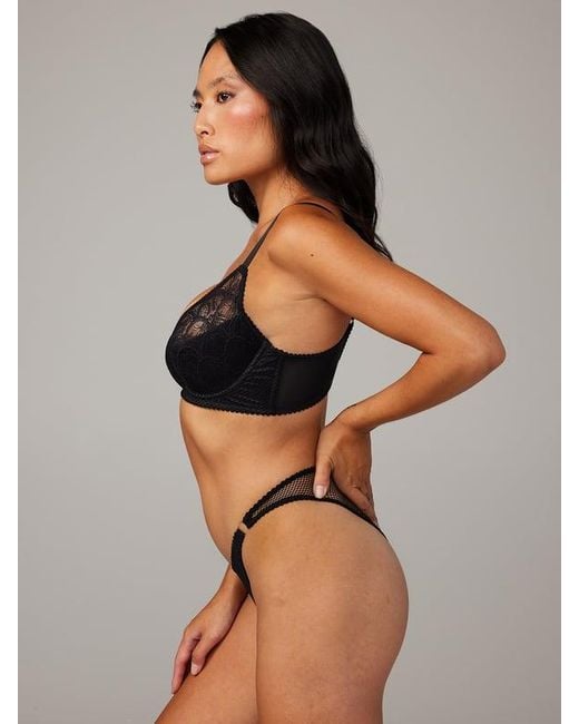 Savage X Black X-rated Lace Quarter-cup Bra