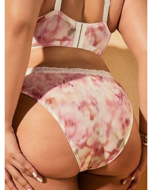 Savage X Brown Bare Flower Brazilian Panty