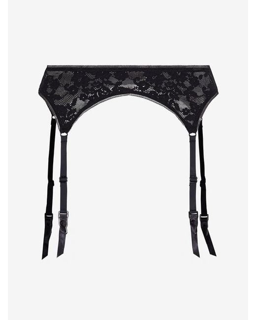 Savage X Gray Luxe Lace Garter Belt