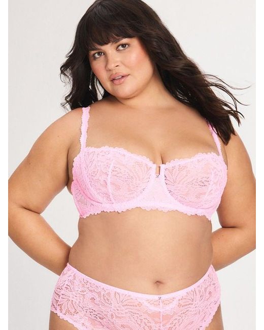 Savage X Natural Romantic Corded Lace Unlined Balconette Bra
