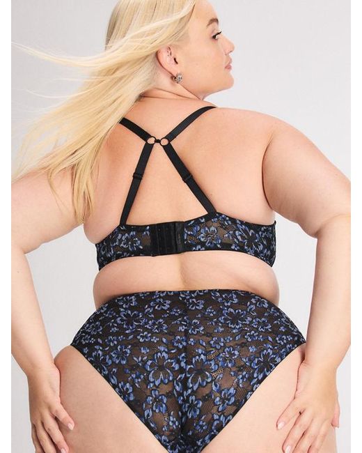 Savage X Blue Deep Sea Lace Hipster Knickers