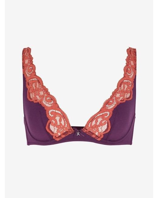 Savage X Purple Swirly Girly Unlined Plunge Bra