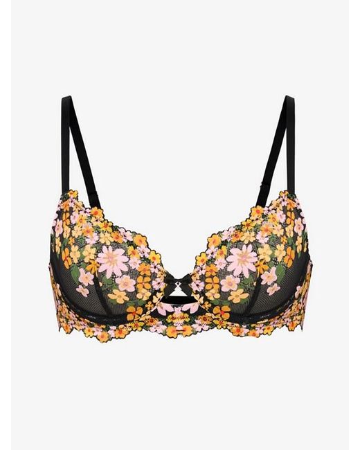 Savage X Black Wonderfleur Lace Unlined Demi Bra