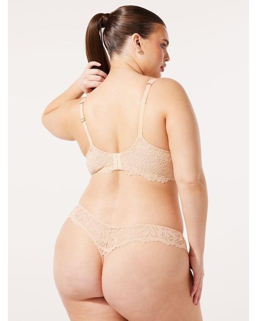 Savage X Natural Romantic Corded Lace Unlined Balconette Bra