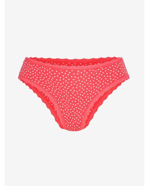 Savage X Pink Cotton Essentials Lace-trim Cheeky Knickers