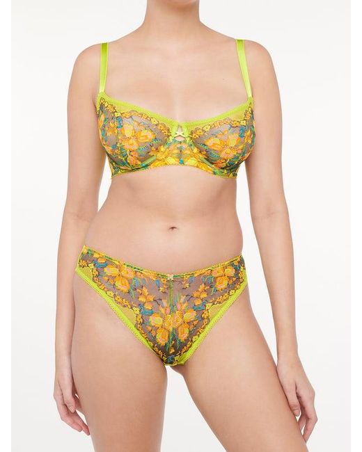 Savage X Yellow Sweetheart Lace High-leg Bikini