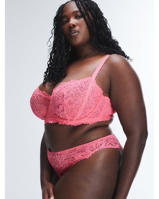 Savage X Pink Romantic Corded Lace Brazilian Knickers