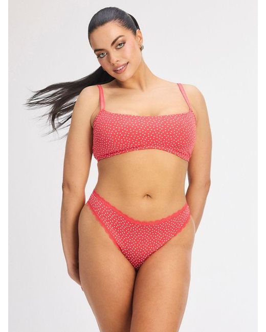 Savage X Red Cotton Essentials Scoop-neck Bralette