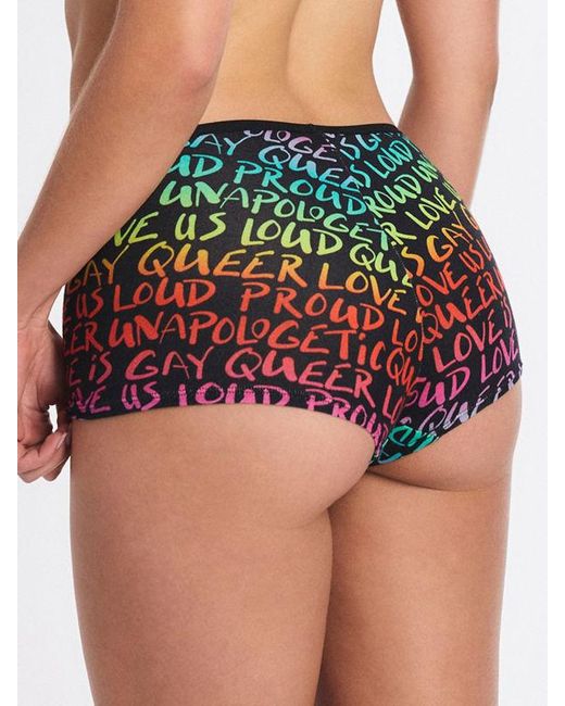 Savage X Black Cotton Essentials Boy Short Knickers