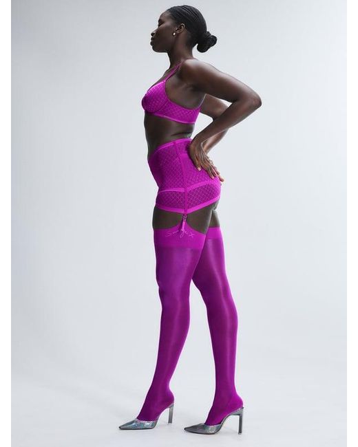 Savage X Pink Show N' Tell Mesh Suspender Skirt
