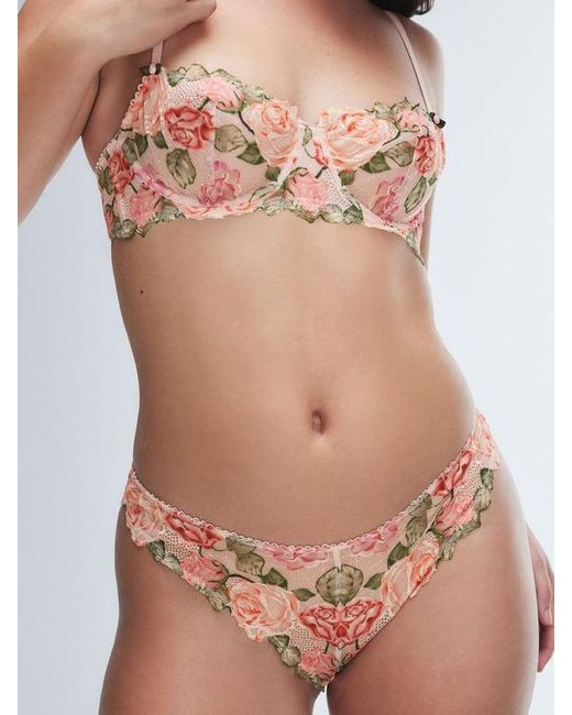 Savage X Brown Les Roses Lace Unlined Balconette Bra