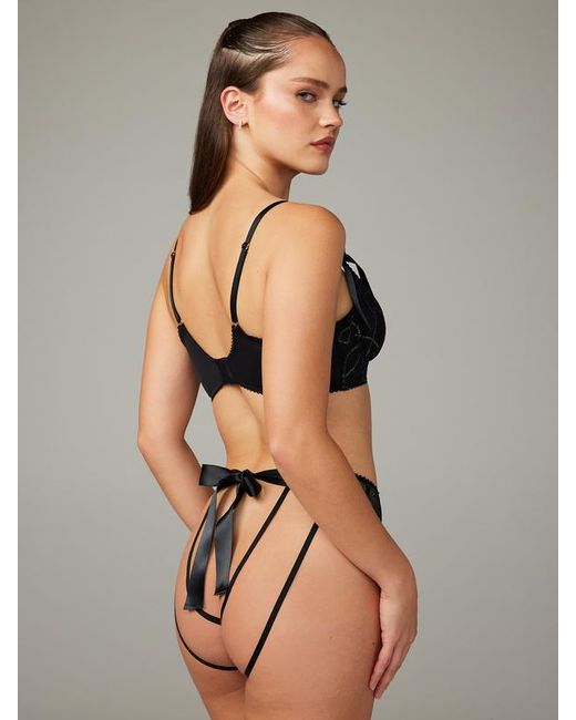 Savage X Black Peep Show Premiere Unlined Lace Balconette Bra