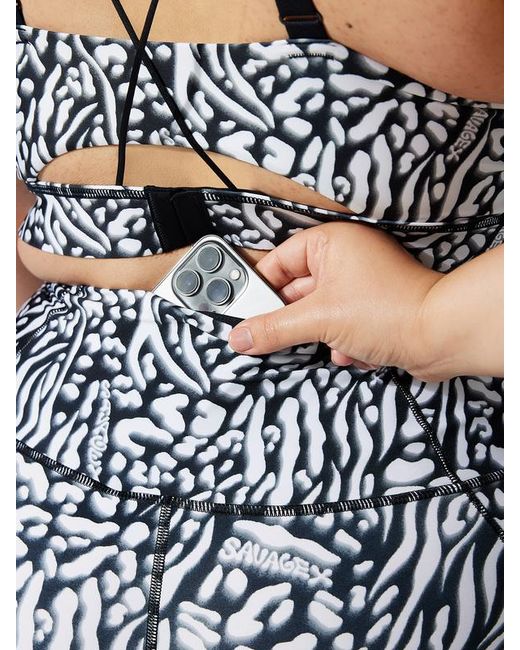 Savage X Blue Sky-hi Logo Patch Super High-waist Pocket Leggings