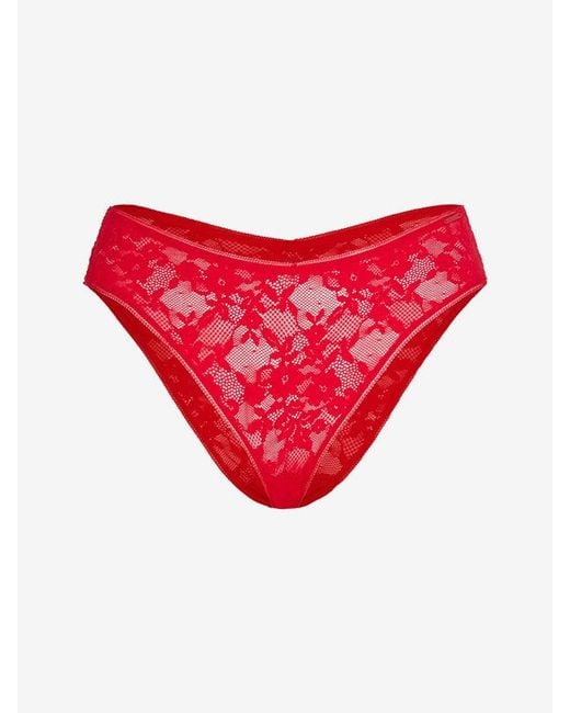 Savage X Red Luxe Lace Cheeky Panty