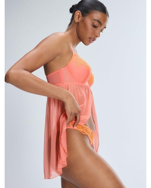 Savage X Orange In Your Daydreams Babydoll Slip