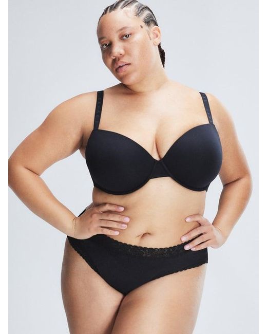 Savage X Black Cotton Essentials Classic Lace-trim Cheeky Knickers
