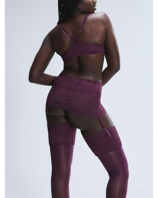Savage X Purple Romantic Corded Lace Garter Skirt