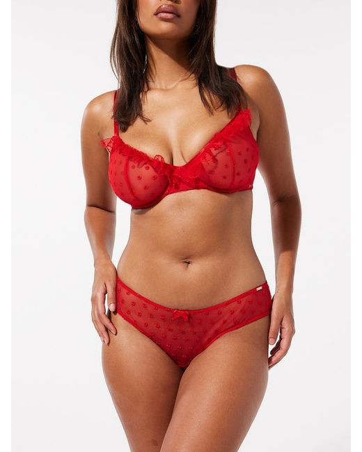 Savage X Red Ruffle Luv Cheeky Knickers
