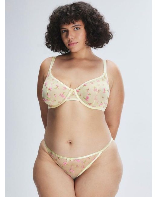 Savage X Natural Puff Flowers String Bikini Knickers
